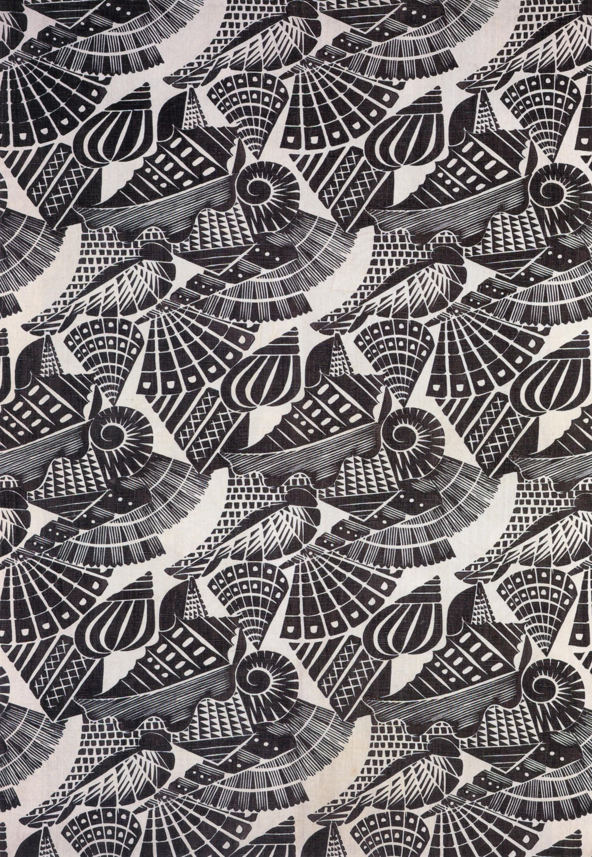 Raoul Rag RAOUL DUFY FABRIC Design. 'les Conques.' Art Deco. Printed on Handmade ...