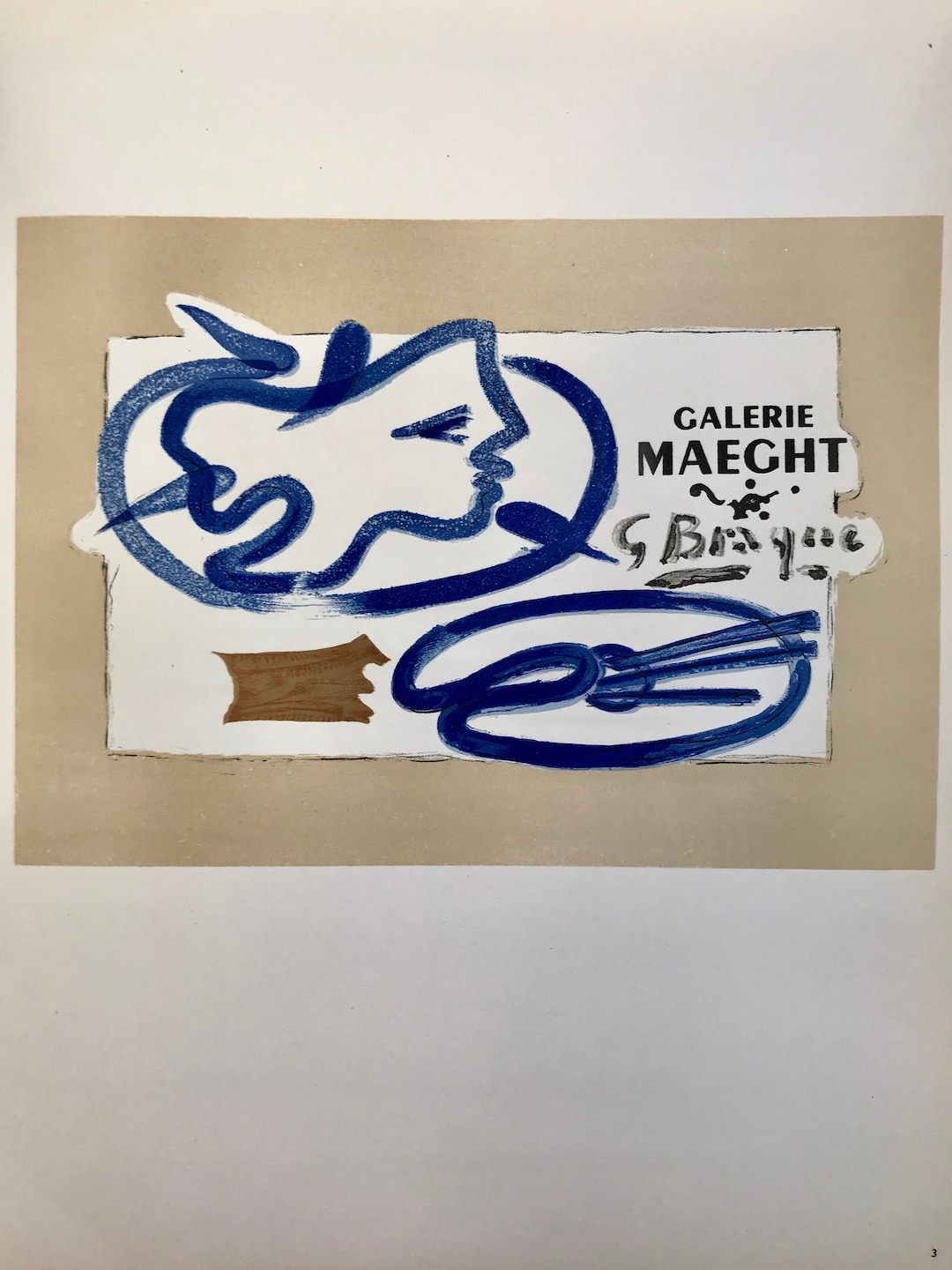 bジョルジュ・ブラックのリトグラフ ジョルジュ ブラック（Georges Braque）リトグラフ「鳥とその巣」