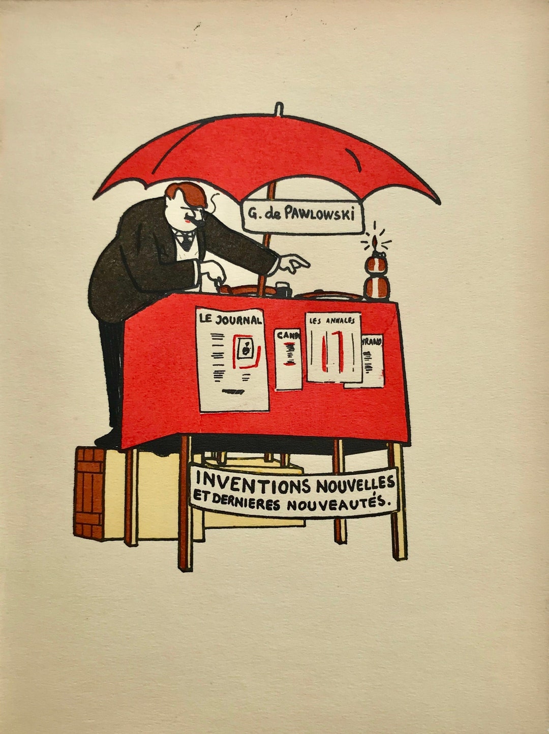 1925 Inventions 1925 HENRI GUILAC HANDCOLOURED 'pochoir' Stencil Illustration Inventor ...