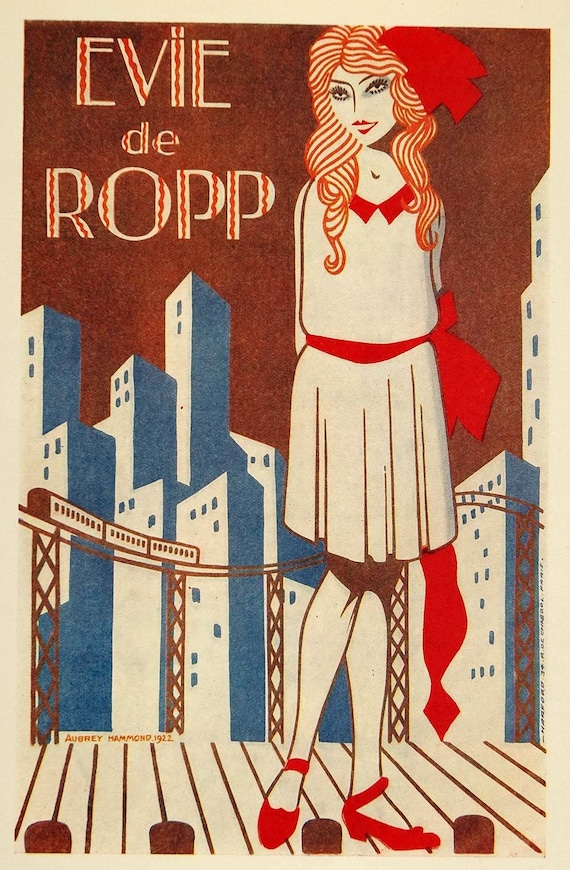 1924 AUBREY HAMMOND E.McKnight Kauffer The Art of the Poster (1st Edition) PARIS Art Deco Theatrical Poster Sheet c.12.5x9ins. Wall Art