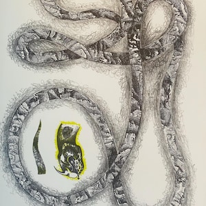 1958 JEAN LURÇAT LITHOGRAPH  &#39;La Tête et la Queue du Serpent&#39; From Fables of Fontaine Sheet Size c. 12x9.5ins..
