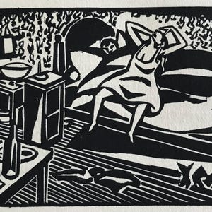 1920 FRANS MASEREEL (1889-1972) Drzeworyt do „Bubu vom Montparnasse” wydany przez Kurta Wolffa. ok. 3x2,75 cala
