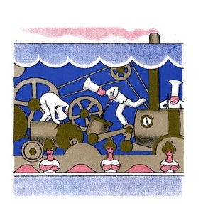 LUCIEN BOUCHER 'Boutiques de la Foire' Nachdruck auf Symbol Tatami Matt Papier Limitierte Auflage von 500 lebendigen Farben FAIRGROUND Blattgröße c9x7