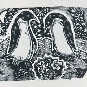 John O'Connor PENGUINS Originele houtsnedegravure Whittington Press Limited Edition