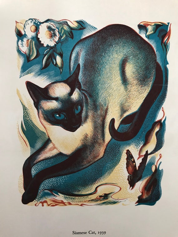 2000年発行美品Richard Bilinghamアート新聞 Agnès b. 1950 AGNES MILLER PARKER Wood Engraving 'siamese Cat and Butterfly