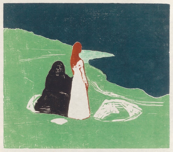 EDVARD MUNCH Two Women on the Shore Print Original in the Art  