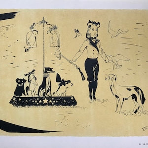 1944 SERGE CIRCUS LITHOGRAPH 'Panorama du Cirque' Limited Edition Big Top Circus Ring Showfolk Clown Acrobat Performing Dogs C.11.75x9.5ins
