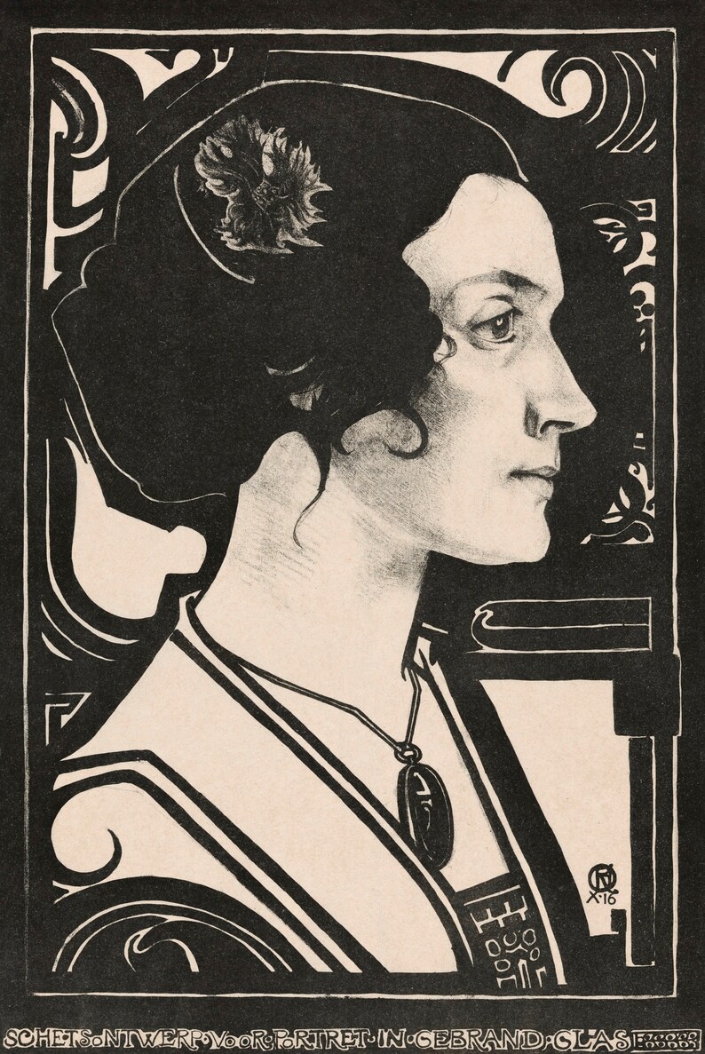 RICHARD ROLAND HOLST Portrait of Unknown Woman 1916. Print. Original in the Rijksmuseum. Printed on 180gsm professional paper C10x8in image 1