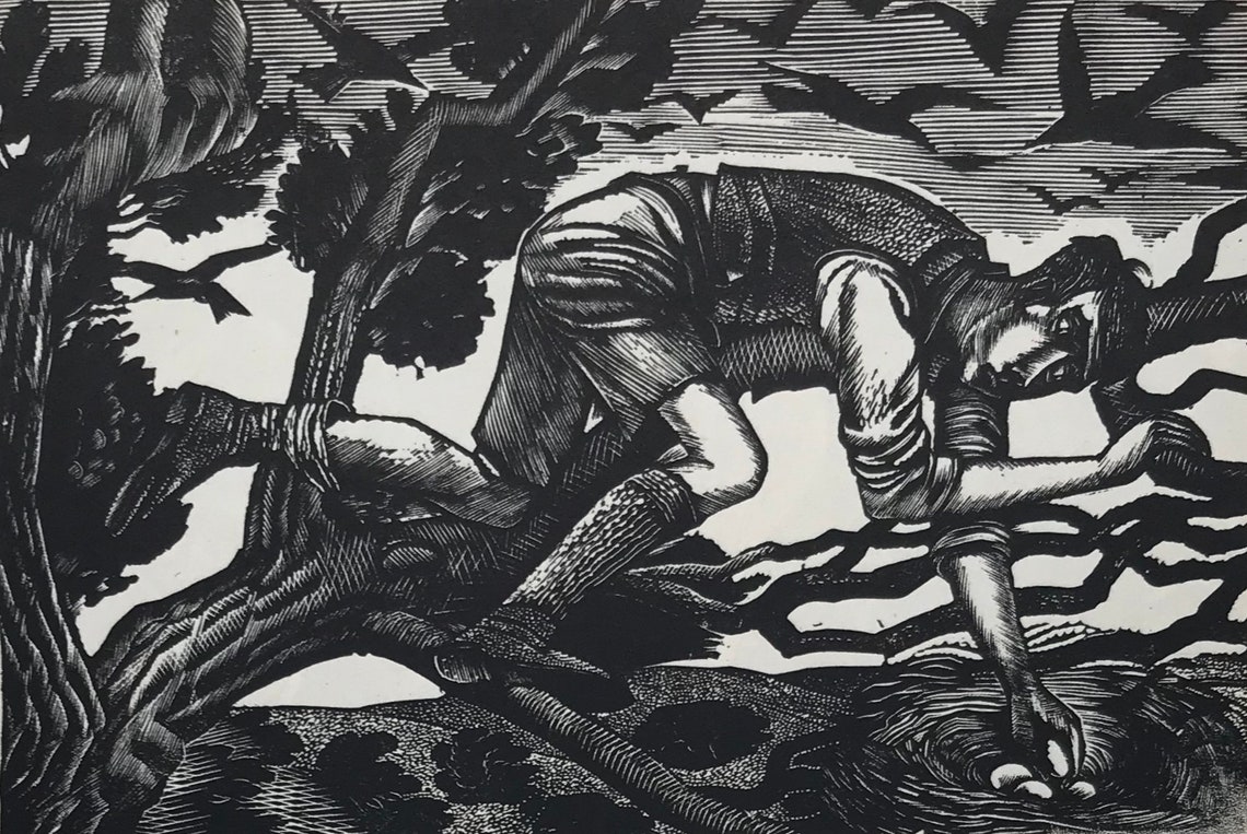 ERIC RAVILIOUS Wood Engraving. Bird Nesting. Printed on - Etsy UK