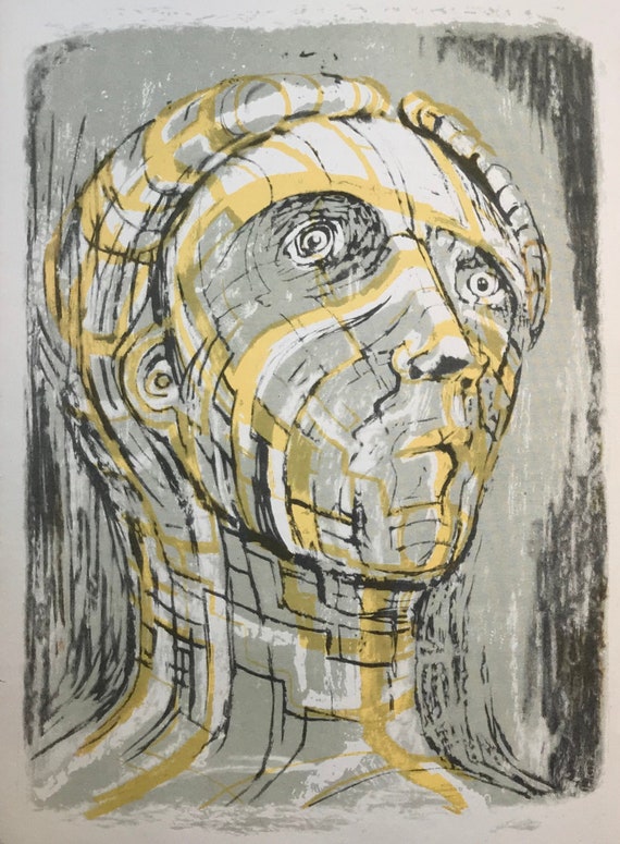 1952年 ヘンリー・ムーア リトグラフ 「Tête de Prométhée-Prometheus