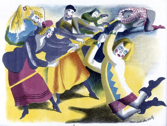 inch Naleving van gemakkelijk Buy 1945 SHEILA JACKSON LITHOGRAPH Peter and the Wolf 'ballet Online in  India - Etsy