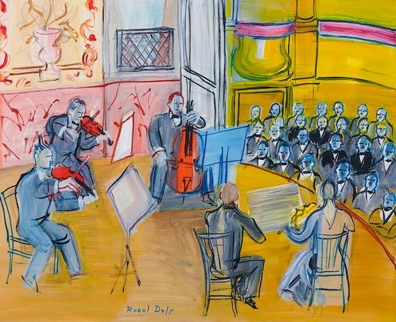 RAOUL DUFY. Le Quintette (1948). String Quartet. Music. Printed on