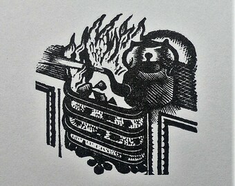 Eric Ravilious (1903-1942) Original Woodcut Printed from 1932 Block &#39;Kettle&#39;.