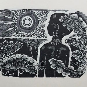 John O'Connor 'Flucht aus der Gischt'. Original Holzschnitt Kupferstich Whiteton Press Limited Edition