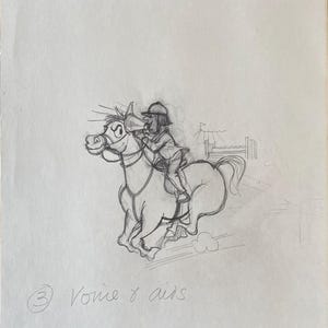 Około 1960 r. Thelwell-Style podpisany komiks ołówkiem. Arkusz A3, 16x12 cali. Pony Club Horse Showjumping Hunter Trials Equestrian