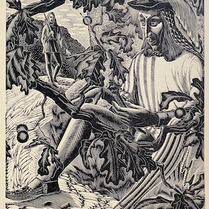 1950 LENNOX PATERSON Wood Engraving for &#39;The Roadmender&#39; Travellers Glasgow School of Art Sheet Size 9.25x6.5ins.