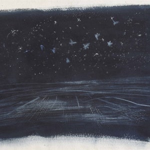 1946 John Piper Colour Lithograph NIGHT SKY The Bayard Press /'The Traveller/' C.8x6ins.