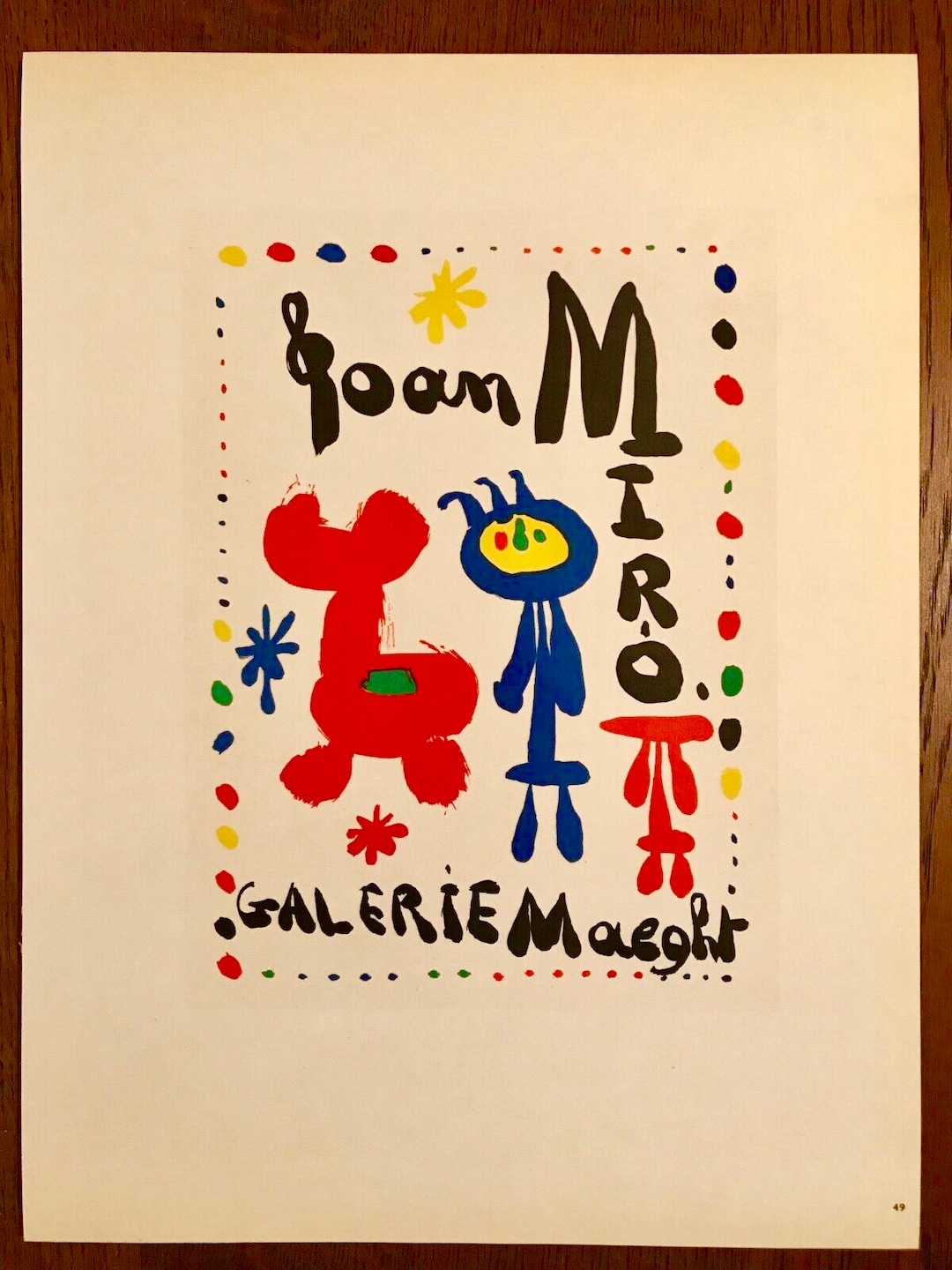 ジョアン・ミロ マーグ画廊 オリジナル ポスター リトグラフ 額付き