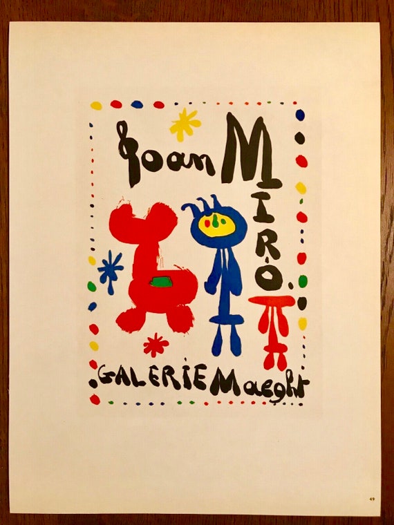 ジョアン・ミロ　リトグラフ　ポスター ジョアン・ミロ マーグ財団美術館展 1968年 リトグラフポスター
