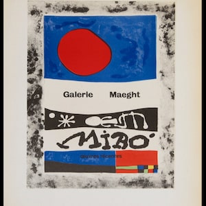 1959 JOAN MIRO Lithograph Galerie Maeght Exhibition Poster (1953). Sheet size c. 12x9 ins. Mourlot Freres Studio