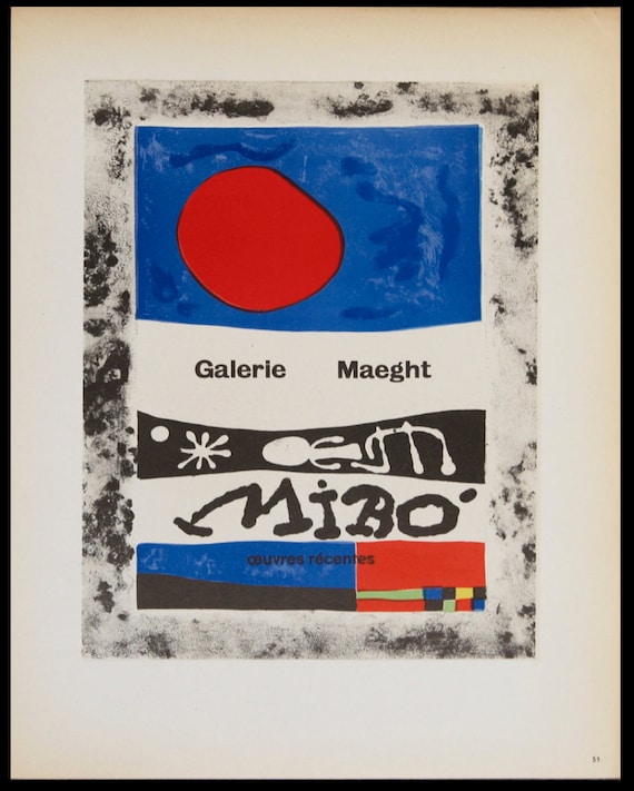 1959年 ジョアン・ミロ リトグラフ マーグ画廊展ポスター（1953