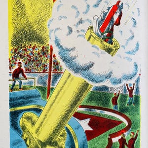 1942 William Pene du Bois LITOGRAFIA Il grande Geppy. Cavallo Pony Circo Dimensioni foglio 13x18 cm.