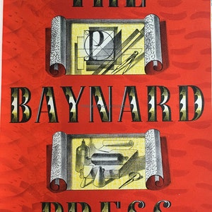 1938 BARNETT FREEDMAN Lithograph Advertisement for The Baynard Press. Printed at the Curwen Press.