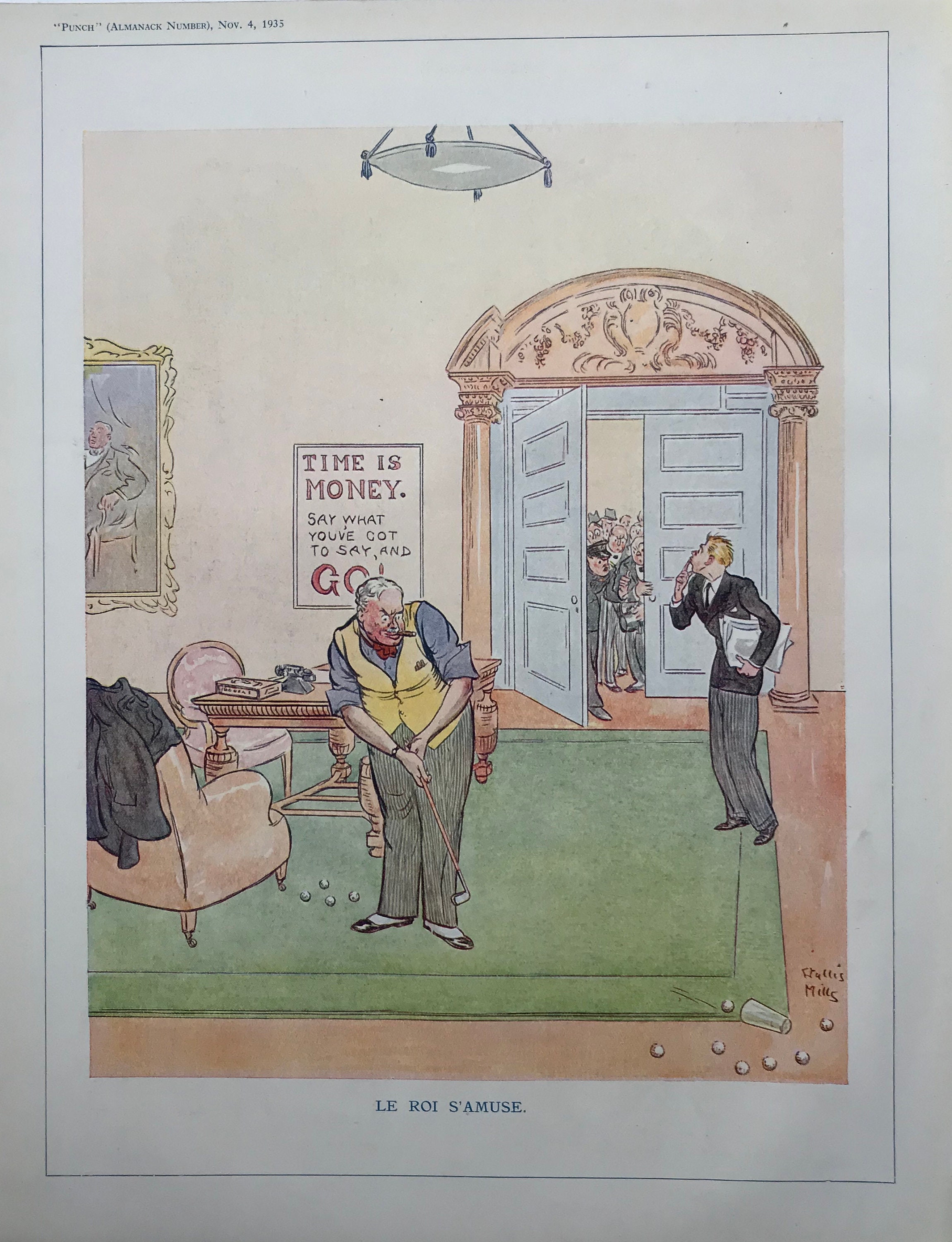 1935 ARTHUR WALLIS MILLS Colour Illustration for Punch Etsy Australia