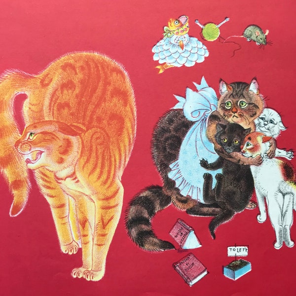 1949 KATHLEEN HALE LITHOGRAPH From 1st Edition 'Orlando Keeps A Dog' W.S.Cowell Ltd Ginger Tom Cat C.10x8.5ins..