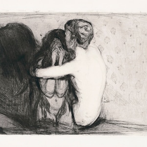 EDVARD MUNCH. Consolazione (1894). Originale presso l'Art Institute of Chicago. Stampato su carta professionale da 180 gsm. C.10x8ins.