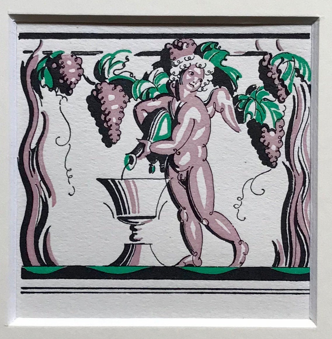 1928 VERA WILLOUGHBY Opening Page from 'Horati Carminum Libri'. Curwen Press C.3x3ins..