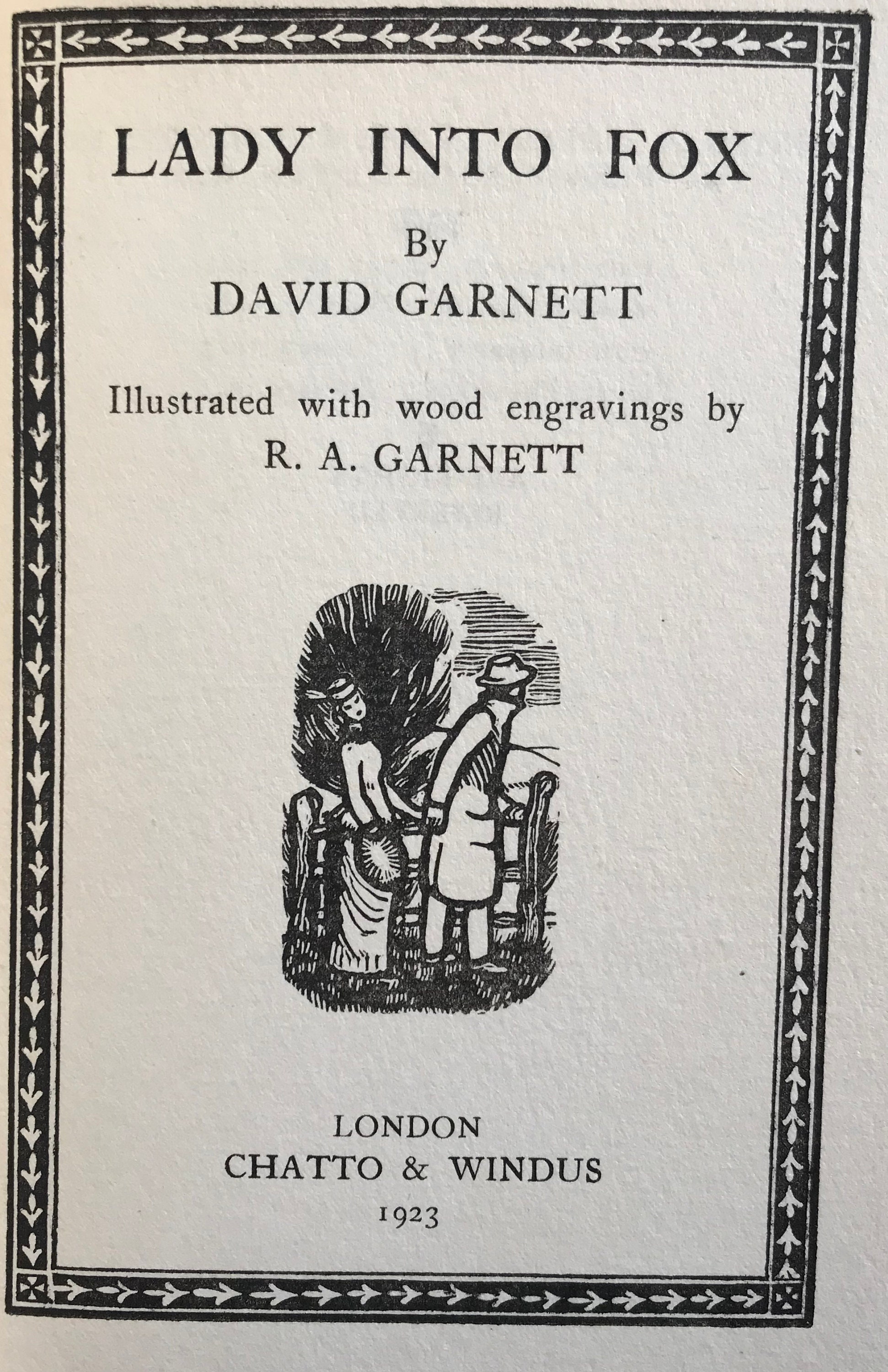 1923 Wood Engraving 'Lady into Fox' David Etsy