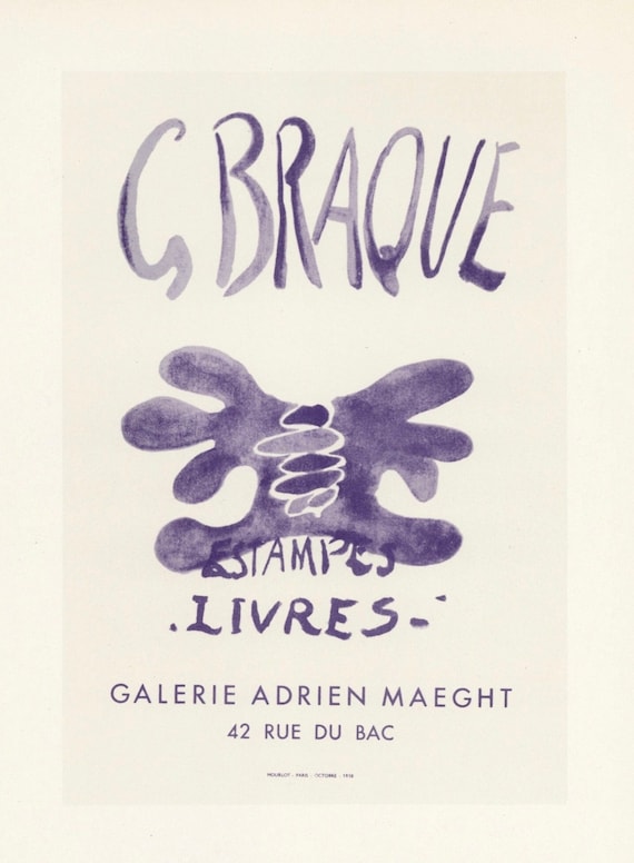 Vintage 1959 Georges Braque Mini Offset Lithographs Vintage 1959 Georges Braque Mini Offset Lithographs