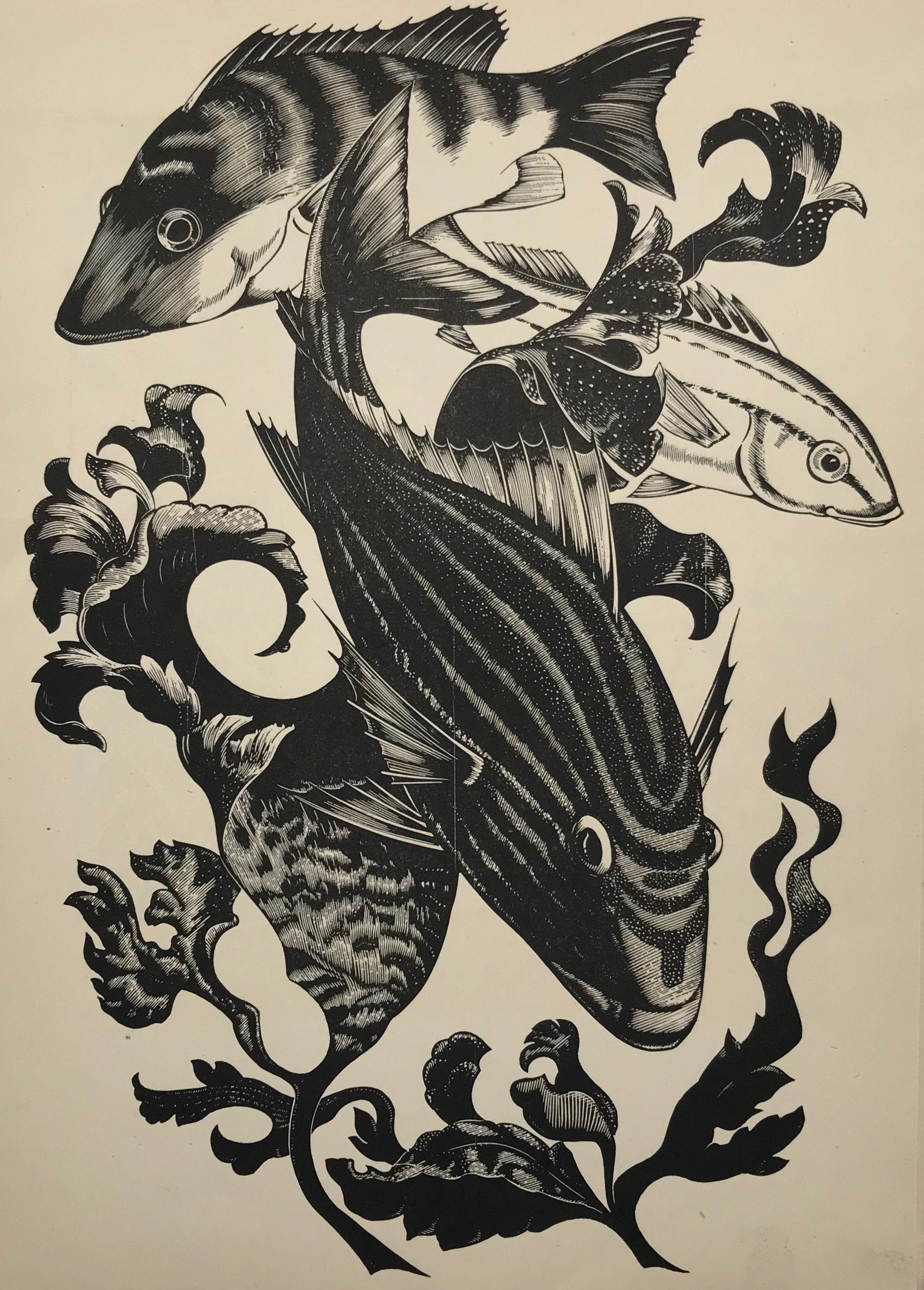 1950 ROBERT GIBBINGS Wood Engraving From Original Block 'bermudan