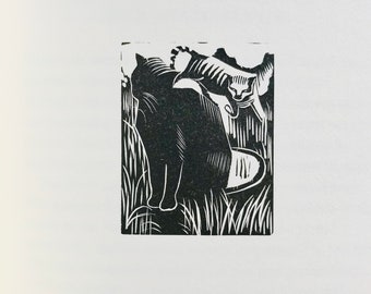 JOHN NASH 'Amorous Approach'. Wood Engraving from Original Block. Rampant Lion Press on Man Mould Zerkall Paper Ltd Ed Sheet Size C.10x7ins