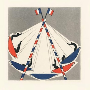 LUCIEN BOUCHER 'Boutiques de la Foire' Nachdruck auf Symbol Tatami Matt Papier Limitierte Auflage von 500 lebendigen Farben FAIRGROUND Blattgröße c9x7