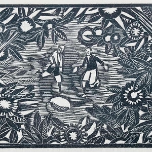 1928 MORIN-JEAN Woodcut  for Fayard&#39;s &#39;Oxford et Margaret&#39; C.5x3. .