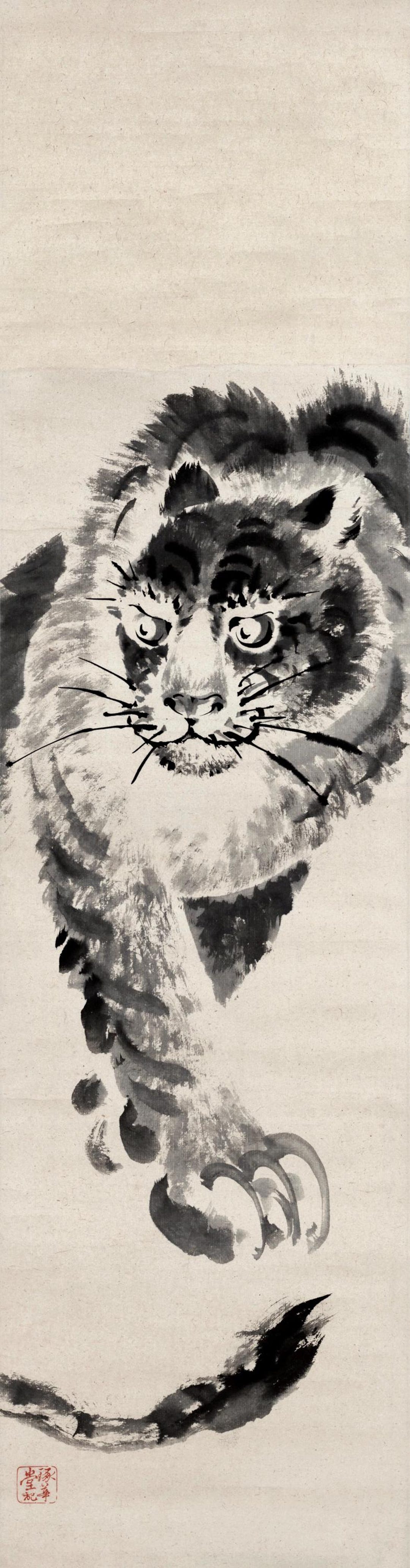 ★虎モッチ★ 色鉛筆画 オーダー作品 ２点 狛犬 A3 原画 椿珍山。虎のスケッチ（19世紀）。手漉きのデックルエッジ紙に印刷
