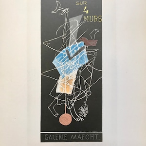 1959 Georges Braque Lithograph Maeght Gallery, Paris (1956) &#39;Sur Quatres Murs&#39; Sheet size c. 12x9 ins. Mourlot Freres Studio