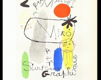 ミロ　マーグ画廊版オリジナルリトグラフポスター　１８９３年 ミロ マーグ画廊版オリジナルリトグラフポスター 1893年