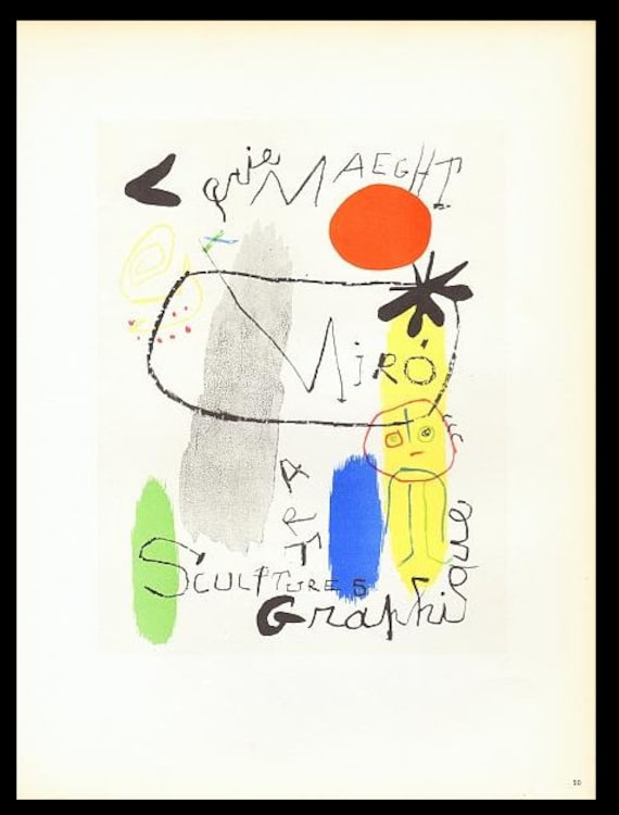 joan miro ヴィンテージ　ポスター Joan Miro Vintage 1961 Mid Century Modern Fine Art