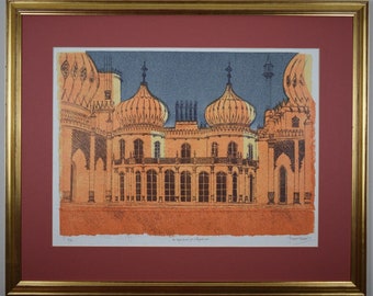 1971 ROBERT TAVENER SIGNED Lithograph Brighton Royal Pavilion Sussex Numbered Limited Edition. C.17x14ins..
