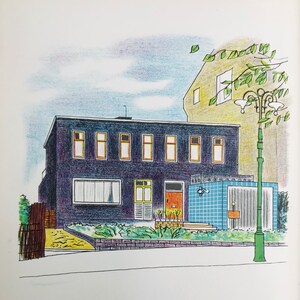 1954 ROLAND COLLINS LITOGRAFIA Hampstead House W.S.Cowell Ltd Dimensioni foglio 9,75x7 pollici.