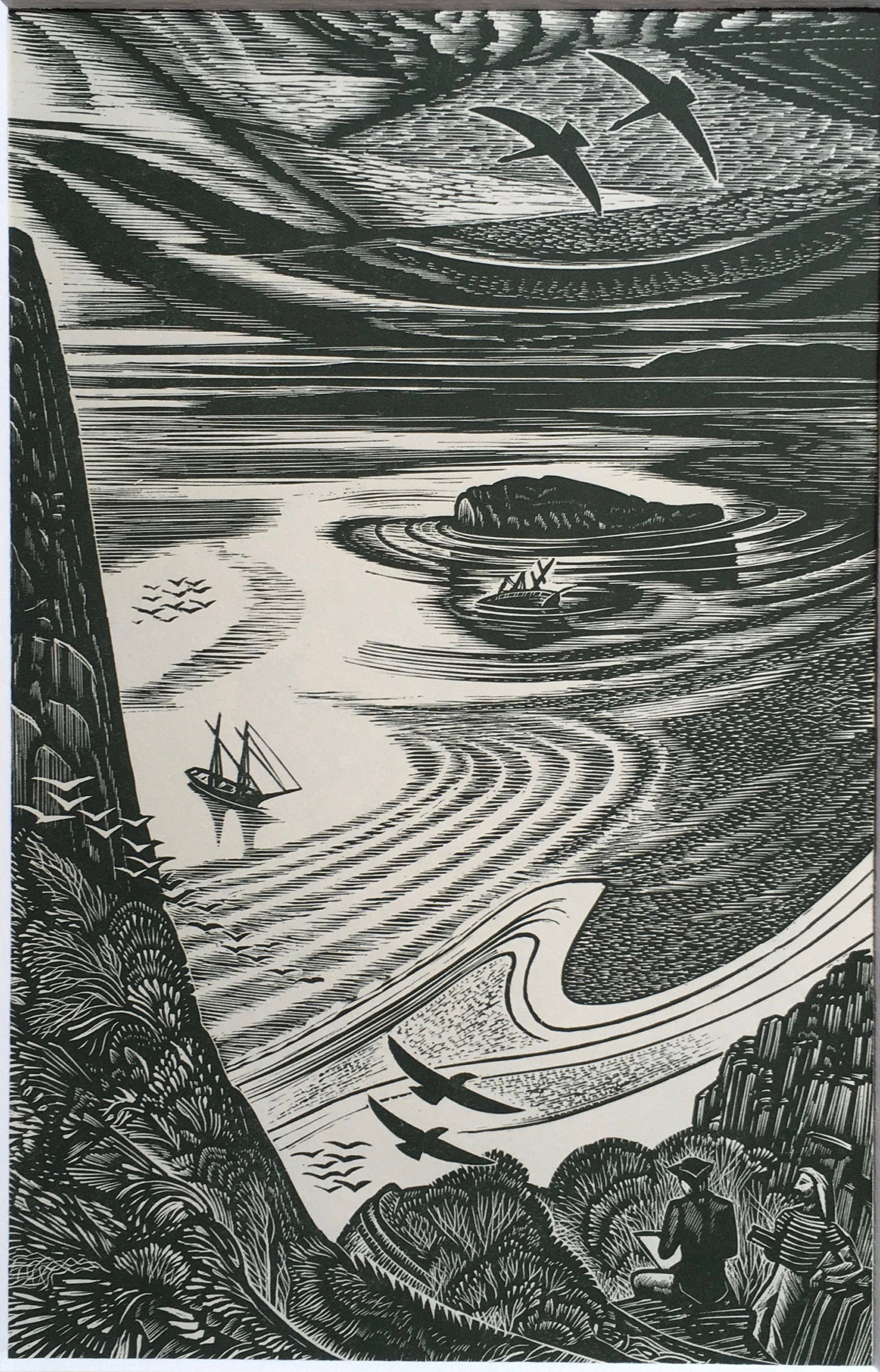 1950 FLINDERS' NARRATIVE John Buckland-wright Print of Woodcut