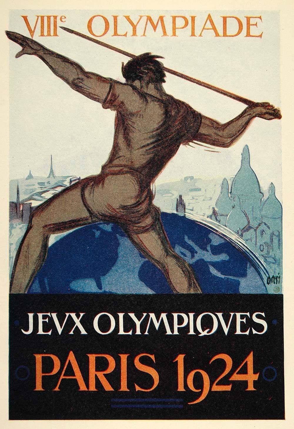 1924 ORSI PARIS OLYMPICS Poster Print 'the Art of the Etsy UK
