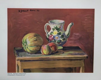 1953 DUNCAN GRANT LITHOGRAPH &#39;Still Life&#39; Chromoworks Ltd J.Lyons Charleston Omega Bloomsbury Group Sussex Firle Sheet Size c.11x8ins.