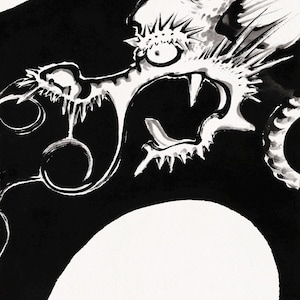 Ito Jakuchu. 'Drago giapponese'. Originale al Minneapolis Institute of Art. Ristampa su carta di cotone pesante fatta a mano A3 16,5x11,7 pollici.