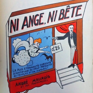 1925 HENRI GUILAC ręcznie kolorowana ilustracja szablonowa „Pochoir” „Ni Ange Ni Bête edycja limitowana ciekawostka sklep rozmiar arkusza C.7.5x5.5ins