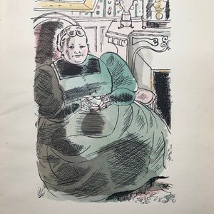 1930 CHAS-LABORDE Lithograph from Watercolour for Toulet&#39;s &#39;Mon Amie Nane&#39; (Ltd Ed) Image C.6x4ins..on 8x6 Sheet