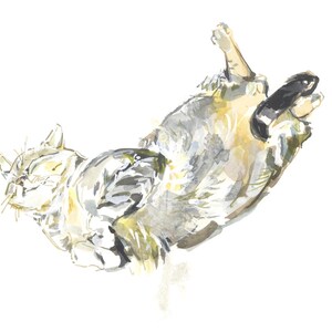 Beertje (Bea) Vonk 'Eddie, The Stray Cat' Stampa su carta di cotone fatta a mano. A4.